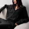„New Class“-Hoodie aus Wolle und Kaschmir mit durchgehendem Reißverschluss – Schwarz