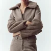 Nightfall-Bomberjacke aus Wollmischung – Alpine Cocoa Heather