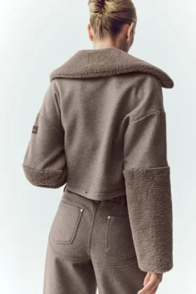 Nightfall-Bomberjacke aus Wollmischung – Alpine Cocoa Heather
