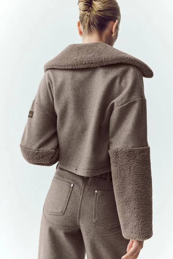 Nightfall-Bomberjacke aus Wollmischung – Alpine Cocoa Heather