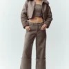 Nightfall-Bomberjacke aus Wollmischung – Alpine Cocoa Heather