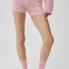 Noble-Shorts aus Wolle und Kaschmir mit Rippmuster – Vintage-Pink