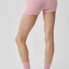 Noble-Shorts aus Wolle und Kaschmir mit Rippmuster – Vintage-Pink