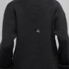 Nobler Rundhals-Pullover aus Wolle und Kaschmir mit Rippmuster – Schwarz