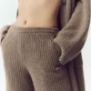 Northstar-Hose mit High-Waist und geradem Bein aus Kaschmir – Alpine Cocoa Heather