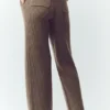 Northstar-Hose mit High-Waist und geradem Bein aus Kaschmir – Alpine Cocoa Heather
