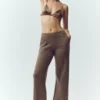 Northstar-Hose mit High-Waist und geradem Bein aus Kaschmir – Alpine Cocoa Heather