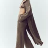 Northstar-Hose mit High-Waist und geradem Bein aus Kaschmir – Alpine Cocoa Heather