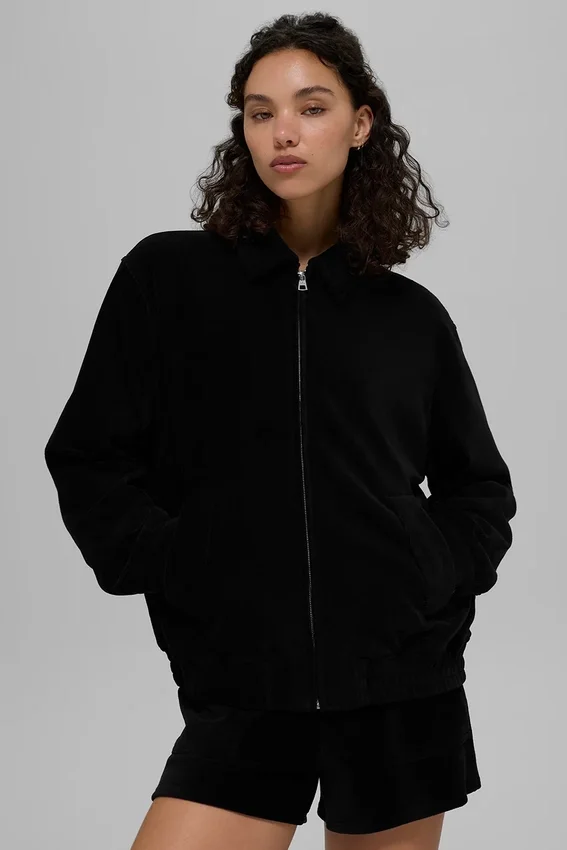„On Duty“-Jacke aus Mikro-Cord – Schwarz