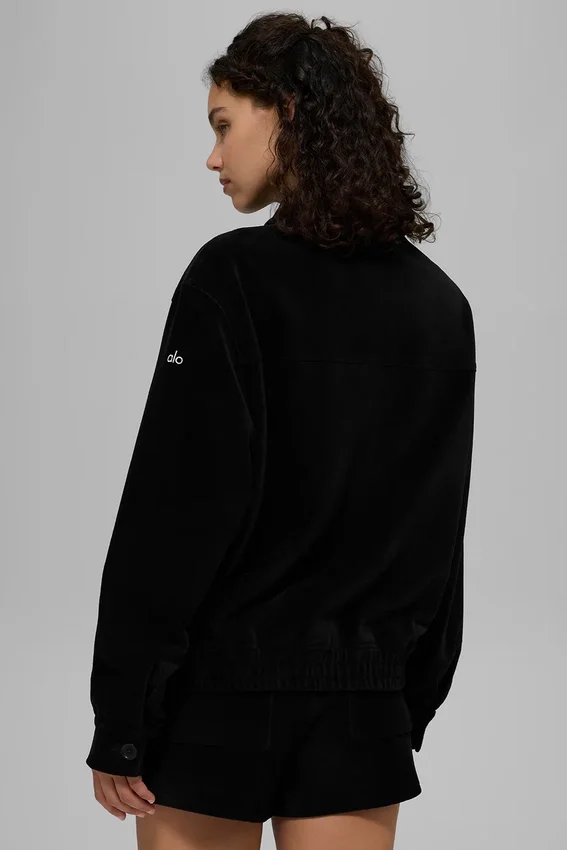 „On Duty“-Jacke aus Mikro-Cord – Schwarz