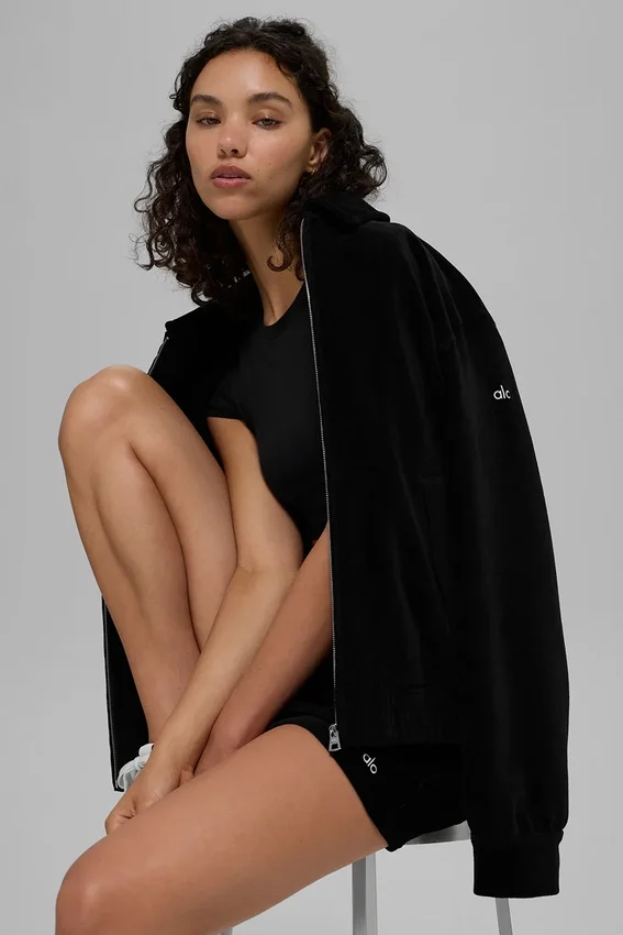 „On Duty“-Jacke aus Mikro-Cord – Schwarz