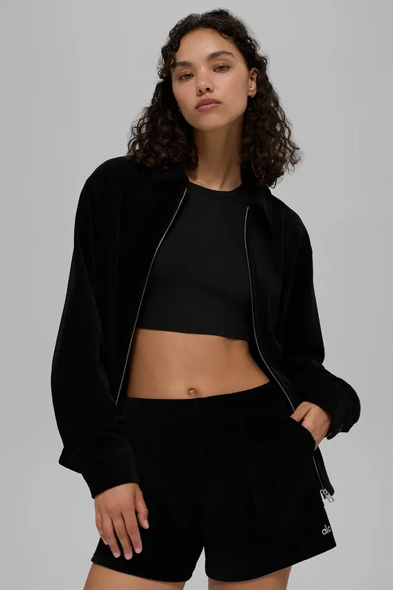 „On Duty“-Jacke aus Mikro-Cord – Schwarz