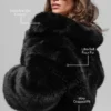 Opulente, kurze Kunstfelljacke – Schwarz