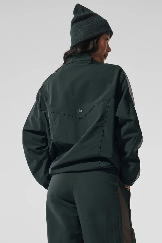 Origin Trainingsjacke mit durchgehendem Reißverschluss – Anthrazitgrün