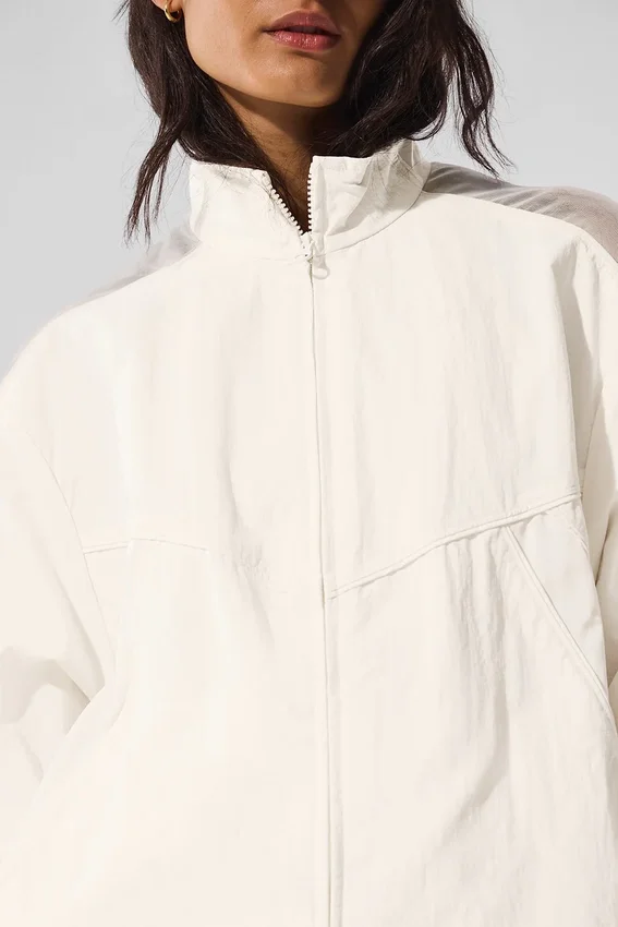Origin Trainingsjacke mit durchgehendem Reißverschluss – Elfenbein