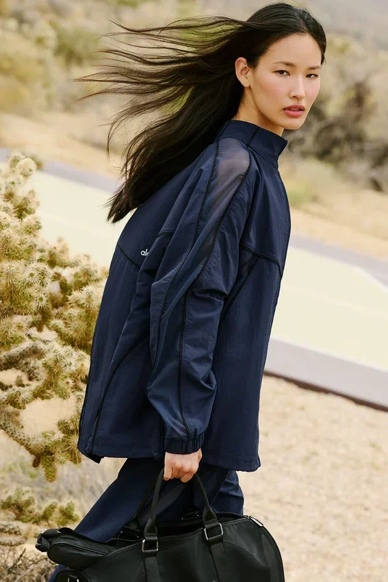 Origin Trainingsjacke mit durchgehendem Reißverschluss – Marineblau/Schwarz