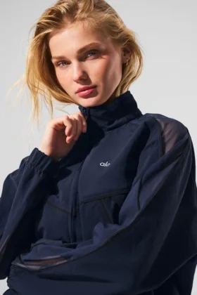 Origin Trainingsjacke mit durchgehendem Reißverschluss – Marineblau/Schwarz