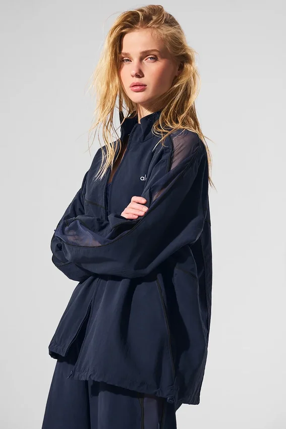 Origin Trainingsjacke mit durchgehendem Reißverschluss – Marineblau/Schwarz