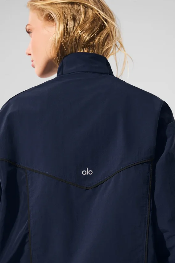 Origin Trainingsjacke mit durchgehendem Reißverschluss – Marineblau/Schwarz