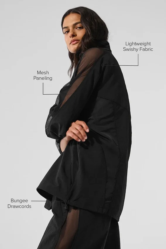 Origin Trainingsjacke mit durchgehendem Reißverschluss – Schwarz