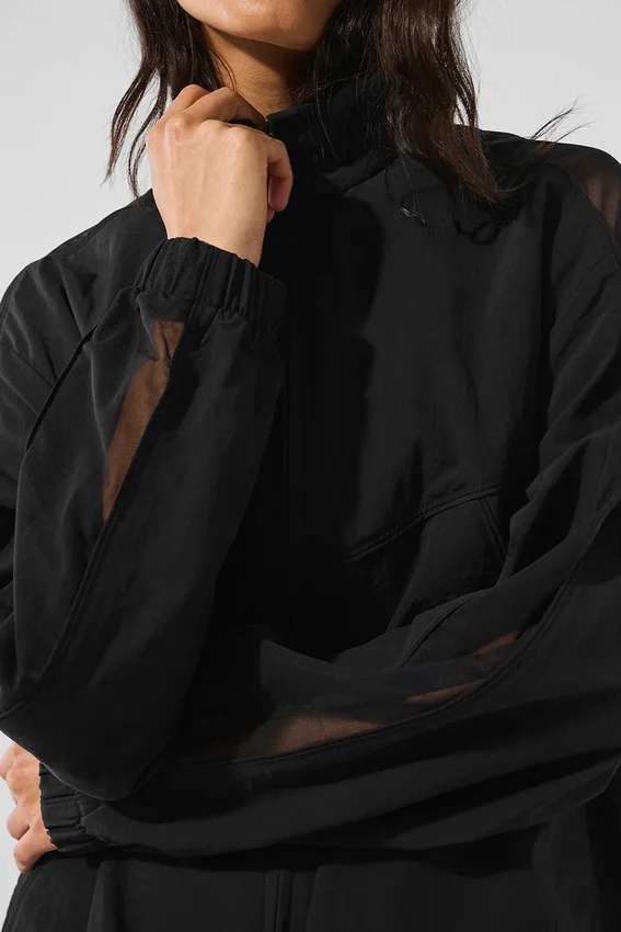 Origin Trainingsjacke mit durchgehendem Reißverschluss – Schwarz