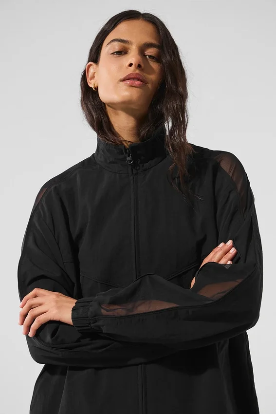 Origin Trainingsjacke mit durchgehendem Reißverschluss – Schwarz
