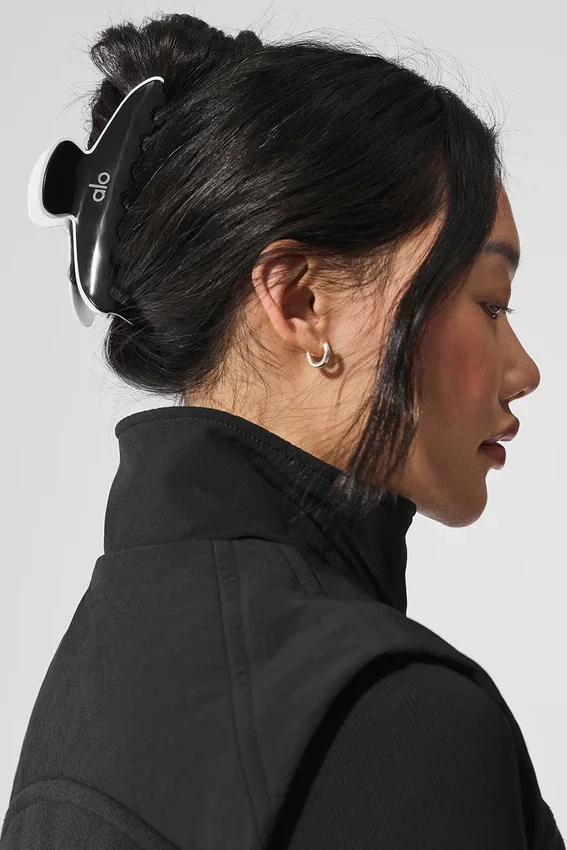Outline Claw Clip – Schwarz/Weiß