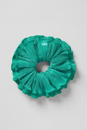 Oversize-Scrunchie mit Mikroplissee – Fichtengrün