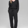 Oversized-Pullover „New Class“ aus Wolle und Kaschmir mit V-Ausschnitt – Schwarz
