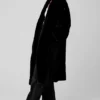 Oversized-Trenchcoat aus Kunstfell – Schwarz