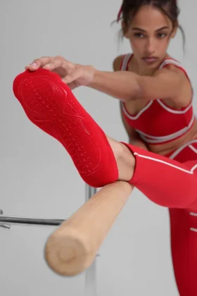 Pivot Barre-Socken für Damen – Leuchtendes Rot