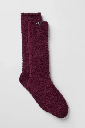 Plush Lush-Socken für Damen – Burgunderrot