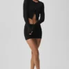 Pointelle-Pullover „Be Mine“ Cardigan – Schwarz