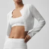 Pointelle-Pullover „Be Mine“ – halbtransparentes Weiß
