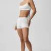 Pointelle-Pullover „Be Mine“ Hot Short – halbtransparent, weiß
