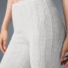 Pointelle-Pullover mit High-Waist-„Be Mine“-Leggings – Hellgrau meliert
