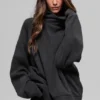 Polar Fleece Hazy Pullover – Schwarz