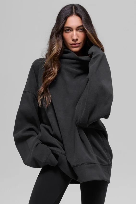Polar Fleece Hazy Pullover – Schwarz