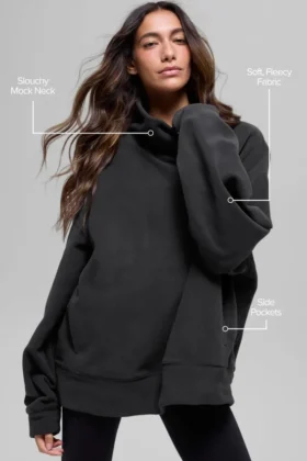 Polar Fleece Hazy Pullover – Schwarz