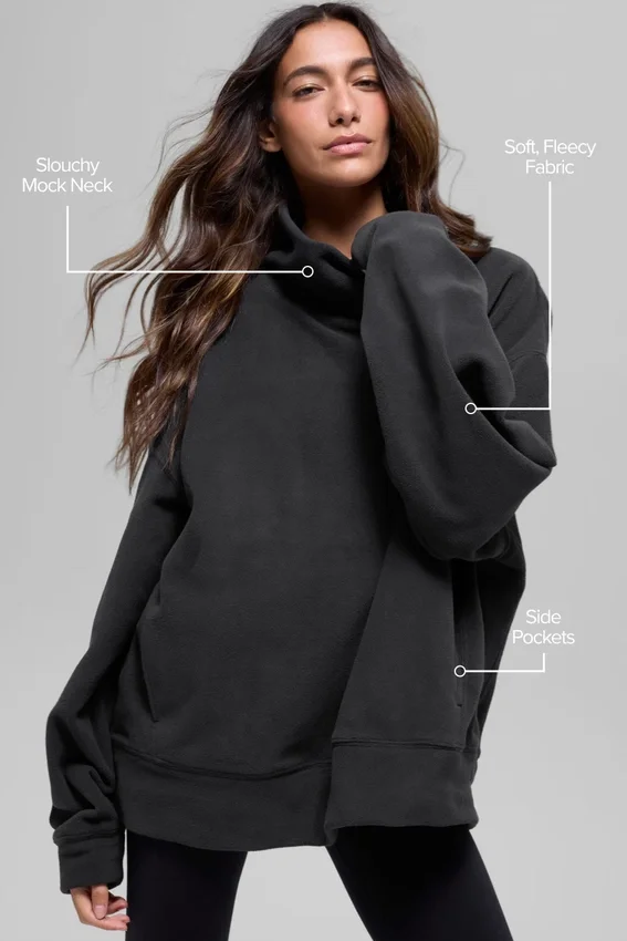 Polar Fleece Hazy Pullover – Schwarz