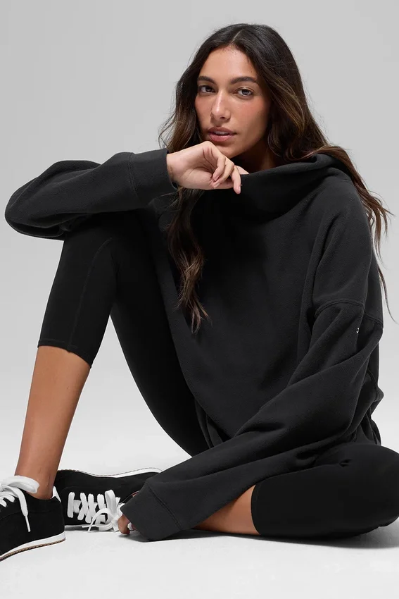 Polar Fleece Hazy Pullover – Schwarz