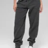 Polar-Fleece-Jogginghose „Retreat“ mit High-Waist – Dunkelgrau meliert