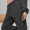 Polar-Fleece-Jogginghose „Retreat“ mit High-Waist – Dunkelgrau meliert