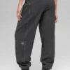 Polar-Fleece-Jogginghose „Retreat“ mit High-Waist – Dunkelgrau meliert