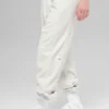 Polar-Fleece-Jogginghose „Retreat“ mit High-Waist – Weiß meliert