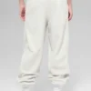 Polar-Fleece-Jogginghose „Retreat“ mit High-Waist – Weiß meliert