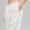 Polar-Fleece-Jogginghose „Retreat“ mit High-Waist – Weiß meliert