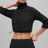 Polar Fleece Retreat Cropped-Jacke – Schwarz