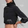 Polar Fleece Retreat Cropped-Jacke – Schwarz