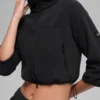 Polar Fleece Retreat Cropped-Jacke – Schwarz